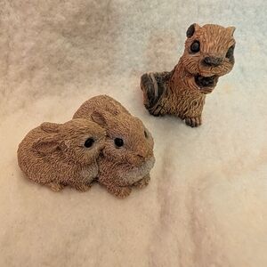 Set Of Two Vintage Stone Critters Littles Figurines